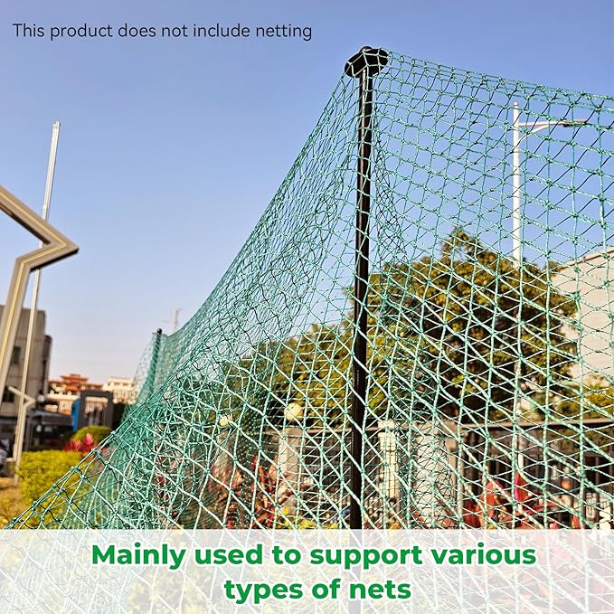 72 Inch Garden Stake Netting Support, Black Heavy Duty Powder Coated Steel Frame for Garden Fencing, Plant & Crop Protection from Wildlife (12 Sets)