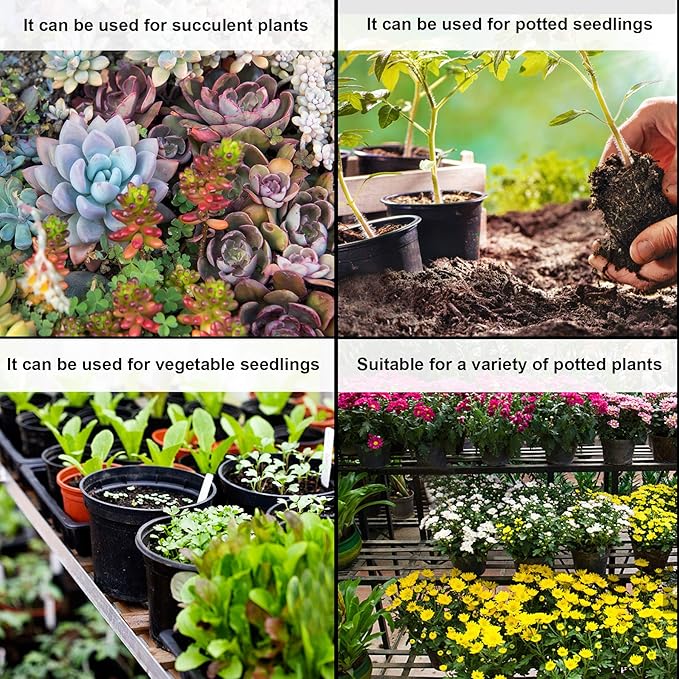 Augshy 75 Pcs 0.5 Gallon Black Plastic Plant Nursery Garden Pots 6 Inches Seed Starting Pots Containers with 100 Labels