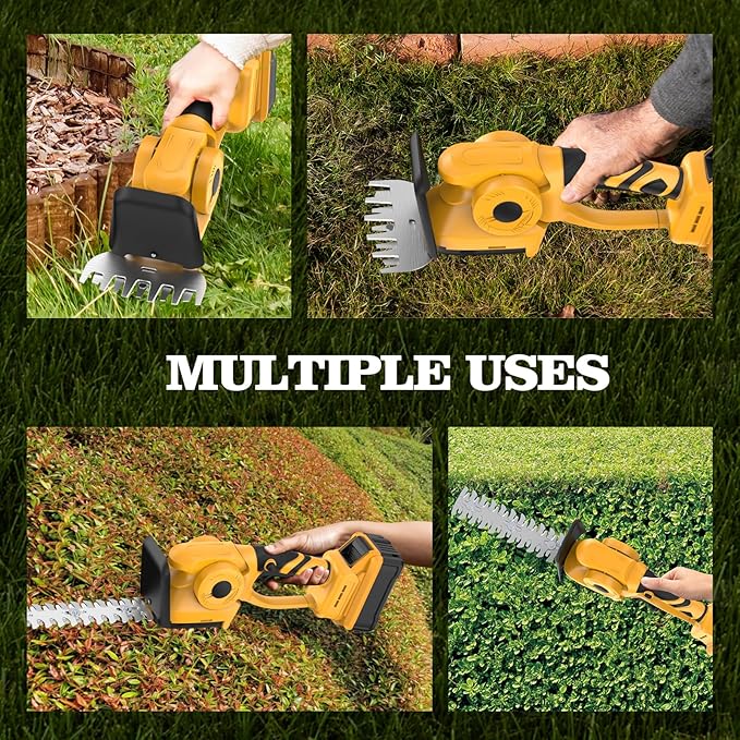 Hedge Trimmer Compatible with Dewalt 20V MAX Battery (Battery Not Included) Cordless Bush Trimmer, Grass Shears, 2 in 1 Cordless Hedge Trimmer for Yard and Lawn