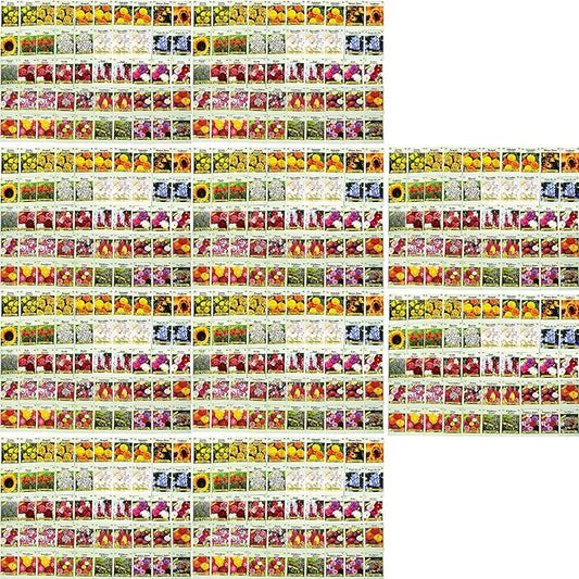 Set of 500 Flower Seed Packets - Flower Seeds in Bulk - 15 or More Varieties Available - Great for Creating Colorful Gardens (500)