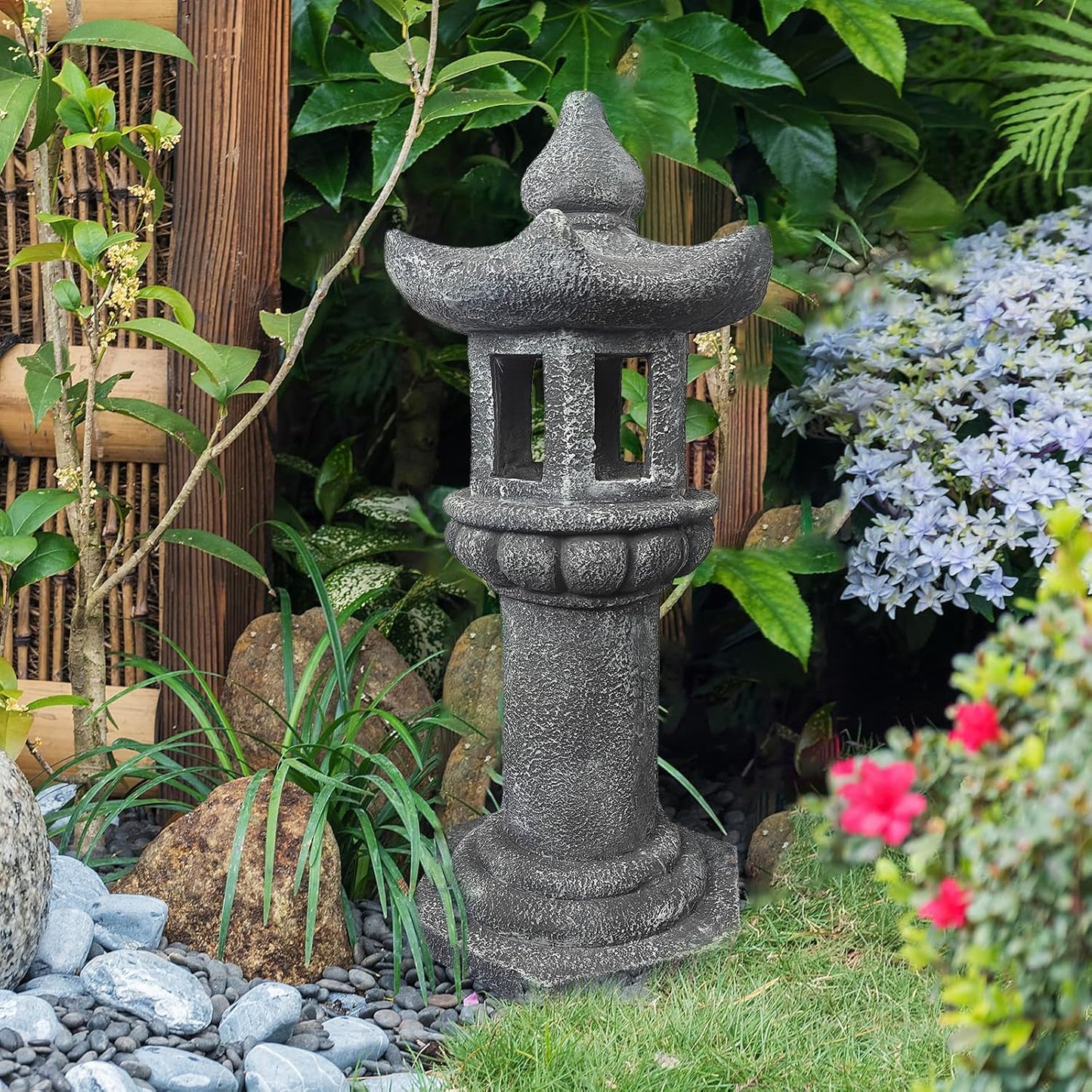 Solar-Powered Pagoda Lamp