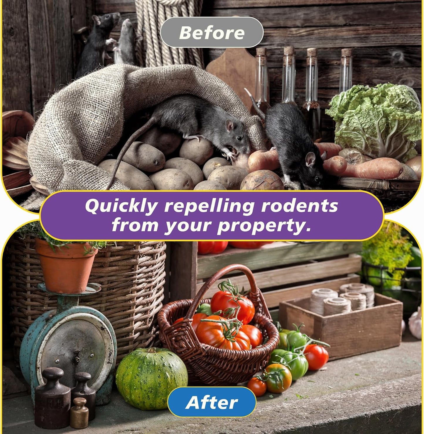 Mouse Rodent Repellent, 24 Pack Mouse Repellent Balls - Peppermint Lemon Oil Mice Repellent for Squirrel Rats Spider Pests, Mice Repellent for Indoor/Outdoor Use - Natural Mouse Deterrent & Pet Safe