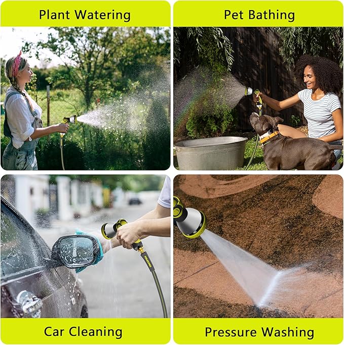 Retractable Garden Hose Reel 1/2 in x 160Ft Extra Long,Heavy Duty Automatic Water Hose Reel Wall Mounted with 10 Pattern Nozzle, Any Length Lock, Slow Return System, 180ยฐSwivel Bracket