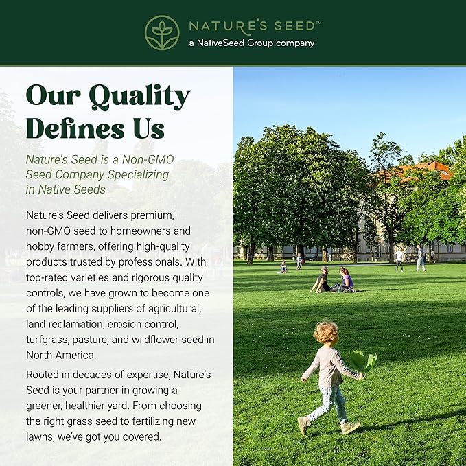 Nature's Seed TWCA Water-Wise Northwest Turf Grass Seed Mix Blend, Shade and Drought Tolerant, for Garden, Lawn, Yard, Low Water, Requires 30-50% Less, 5 Lbs