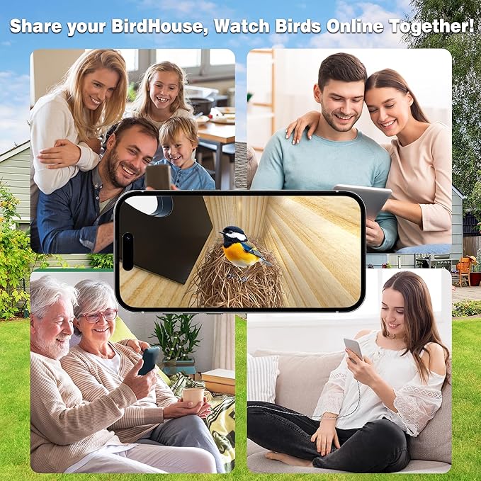 Smart Bird House with Camera, 2K HD Live View Birdhouse Camera with AI Recognition & Solar Powered, Perfect Viewing Bird Nesting and Hatching, Gift for Bird Lovers