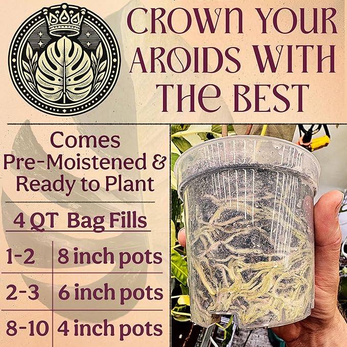 Craft Aroid Potting Mix- Elite Alocasia, Philodendron, Monstera Soil Mix, Chunky, Well Draining Potting Soil for Indoor Plants, All Tropical Plants & Houseplants, Synthetic & Peat Free 4QT