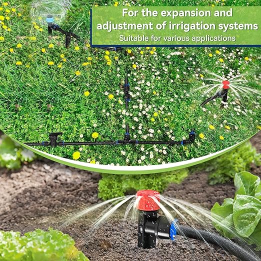 20PCS 1/4 inch Tubing Drip Irrigation Vortex Emitters,360 Degree Drip Emitter Sprayer with Stake, Irrigation Dripper Sprinklers for Drip Irrigation System
