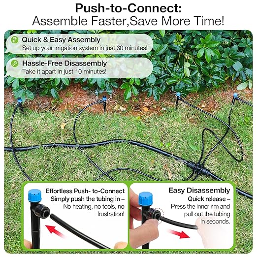 MIXC Quick Connector Drip Emitters for 1/4" Tubing, Adjustable Flow, 360° Fan-Shaped Sprayer (Drip Emitter Stream, 40 Packs)