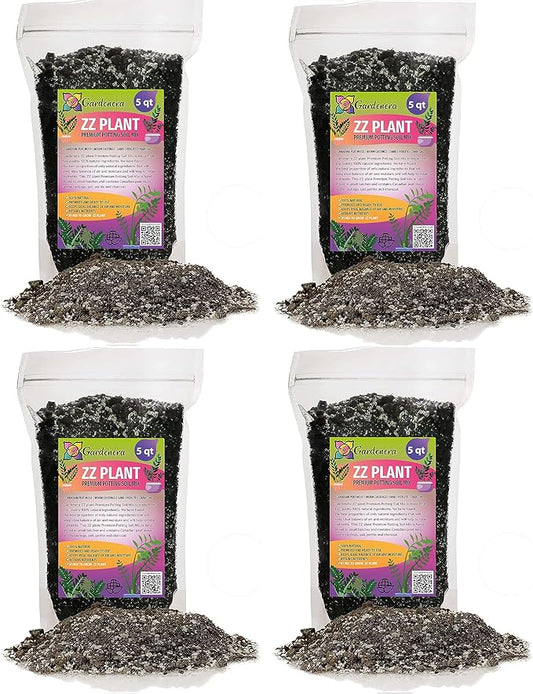 Gardenera Premium ZZ Plant Supreme Potting Mix - Enhanced Soil Health & Efficient Toxin Absorption for Plant Safety - 20 QUARTS