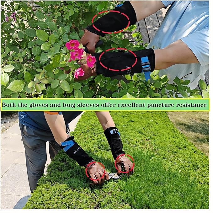 Gardening Gloves for Women/Men,Rose Pruning Long Leather Garden Gloves Thorn Proof