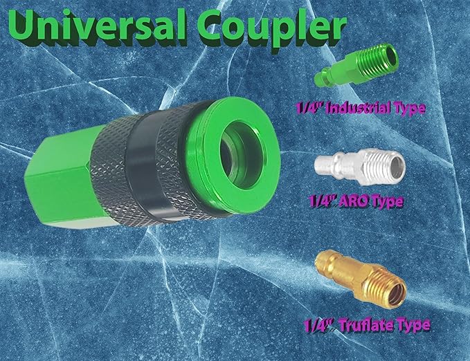 1/4" Air Hose Fittings, 16 Pieces Quick Connect Air Fittings Kit, Aluminum Air Compressor Fittings with Six-Ball Locking Mechanism, 300 PSI