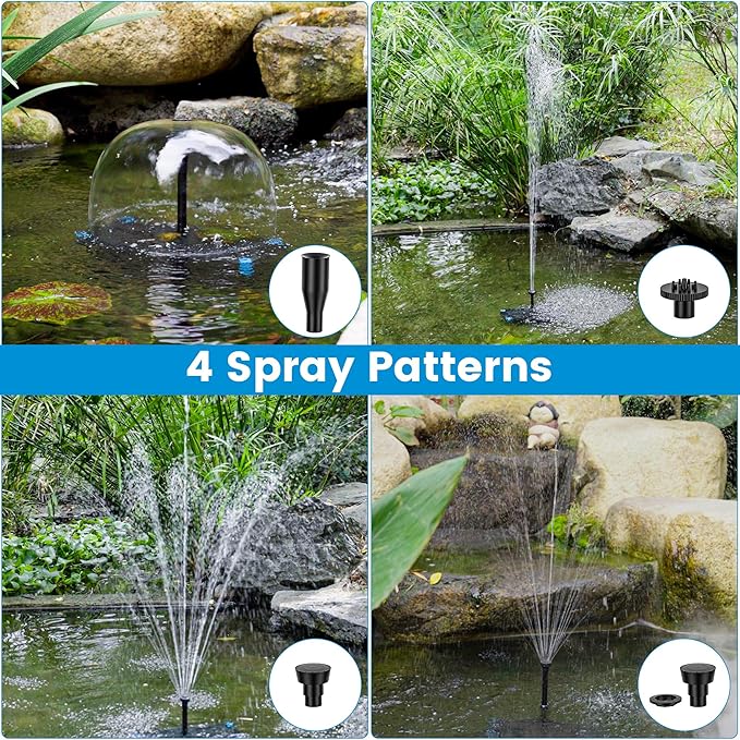 NFESOLAR Pond Filter Fountain, 20W Solar Filter Fountain with120 GPH Submersible Pump, 16.4ft Long Cable, 6.6ft Tubing for Outdoor Koi Pond, Fish Tank and Garden Water Features N3322