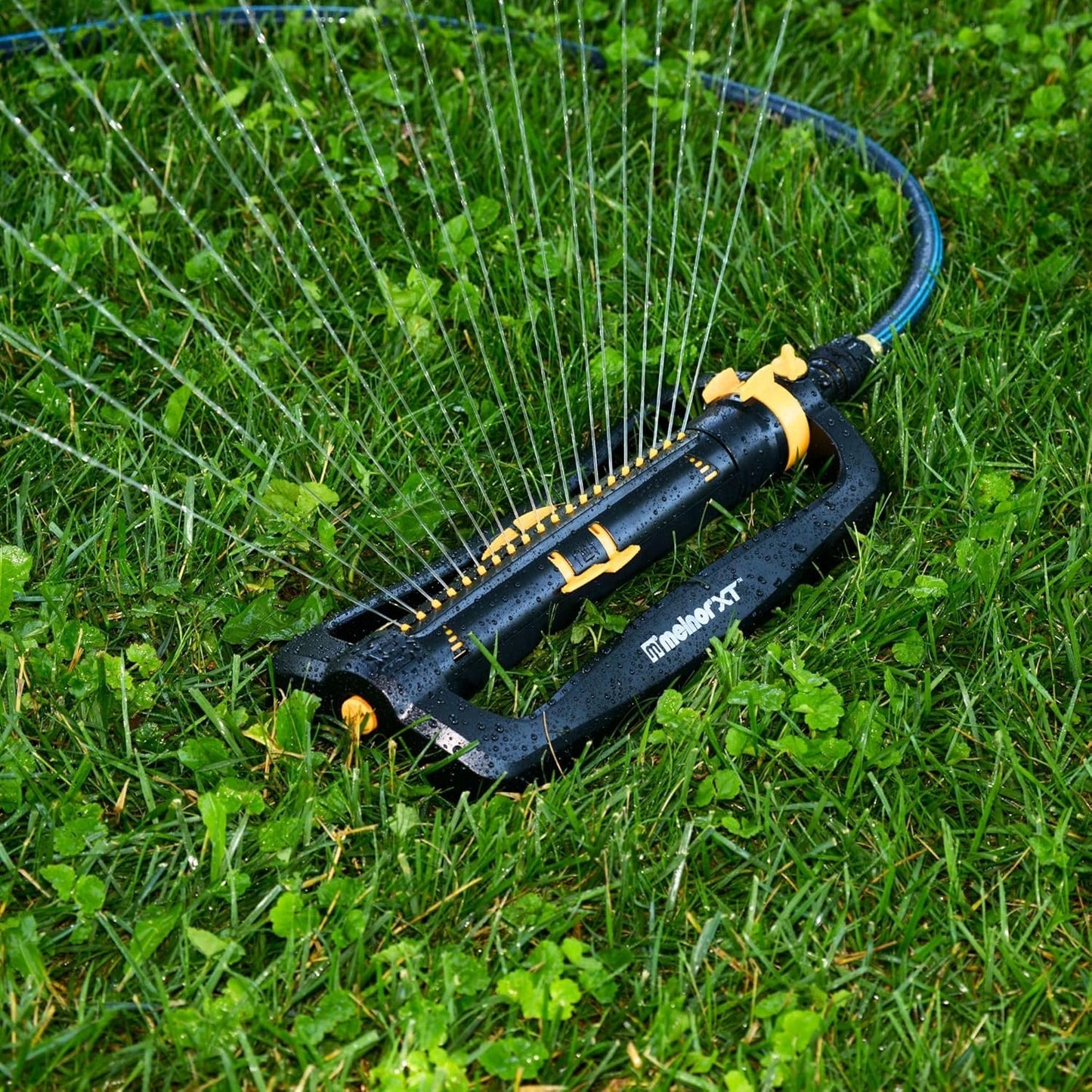 Melnor 65167AMZ XT Turbo Oscillating Sprinkler, 4,500 sq. ft., Quick Connect Bundle, 3-Way Adjustable, Black, Yellow (Pack of 12)