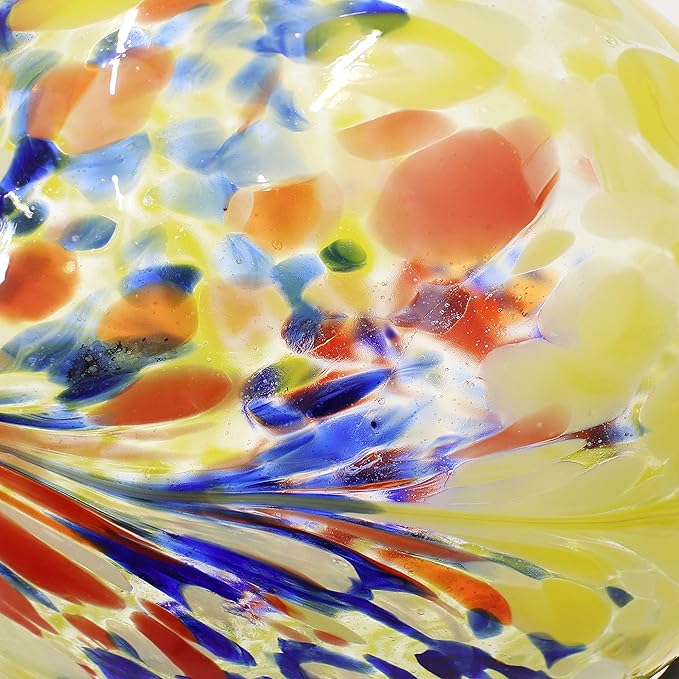 Sunnydaze 10-Inch Gazing Ball for Garden - Glass Gazing Globe for Outside - Garden Orb Yard Decor - Bright Summer Burst - Set of 2