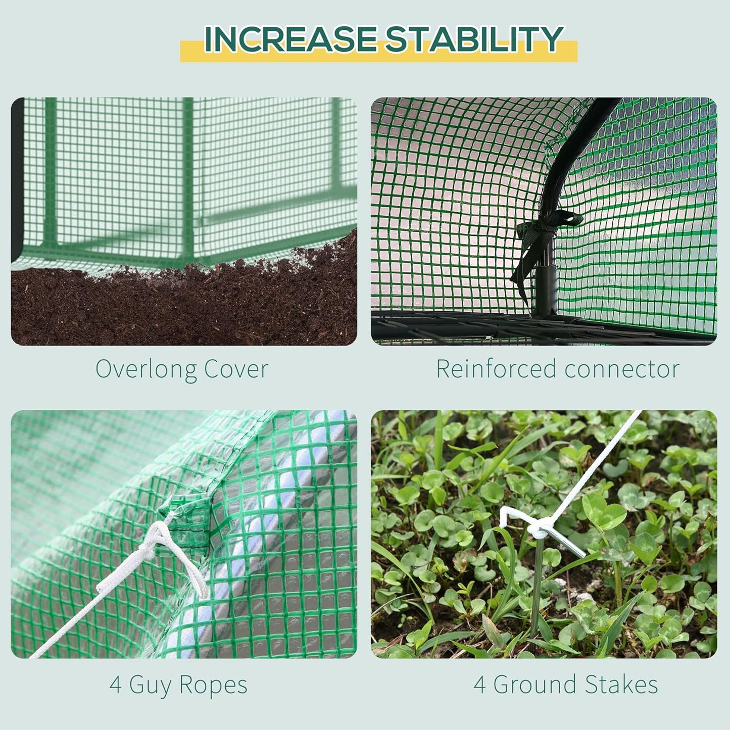 Outsunny 8' x 6' x 7' Walk-in Greenhouse with Mesh Door and Windows, 18 Shelf Green House with Trellis, Plant Labels, UV Protective for Growing Flowers, Herbs, Vegetables, Saplings, Green