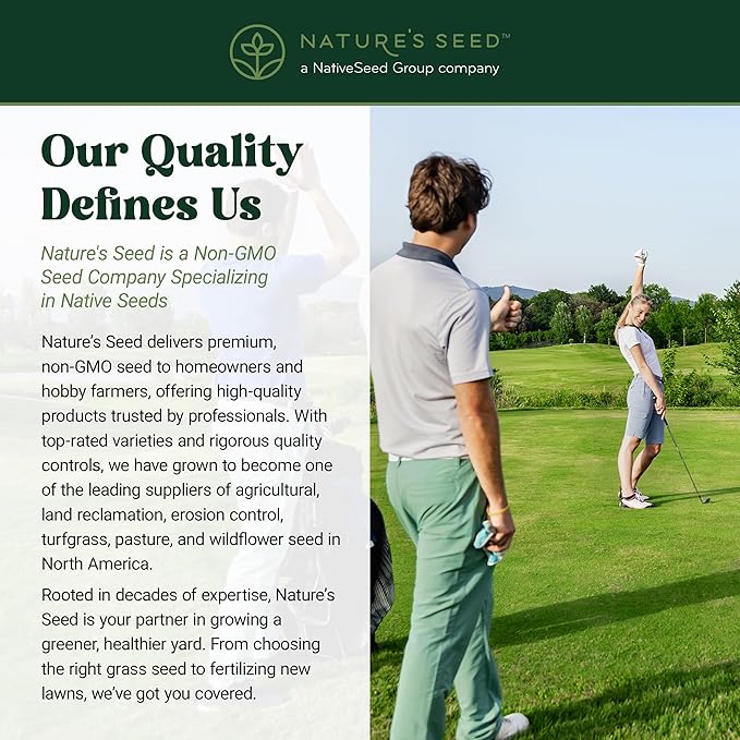 Nature’s Seed Jimmy's Blue Ribbon Mix, Kentucky Bluegrass and Perennial Ryegrass Grass Seed Blend, High-Traffic, for Garden, Lawn, Yard, 5 lbs