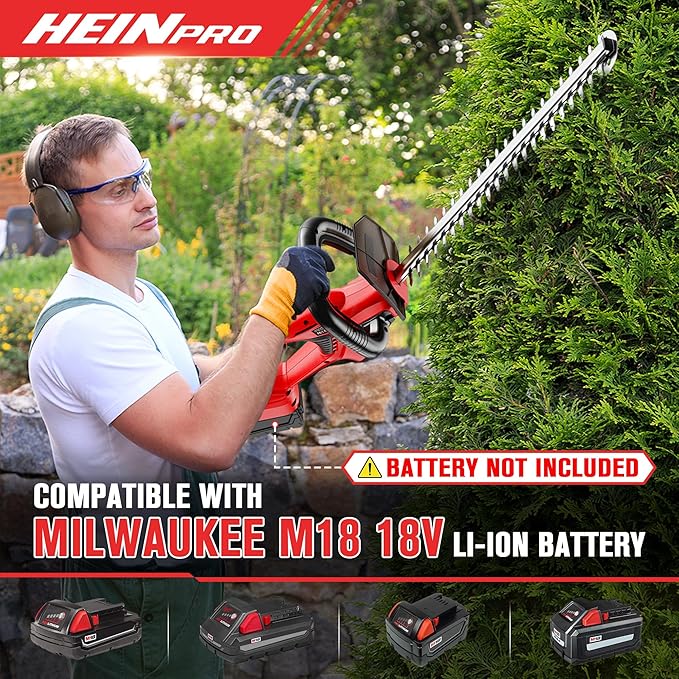 Cordless Hedge Trimmer 22-Inch Compatible with Milwaukee M18 18V Battery, Electric Hedge Trimmer Cordless, Bush Trimmers for Garden,Battery Powered Hedge Trimmers (Tool Body Only)