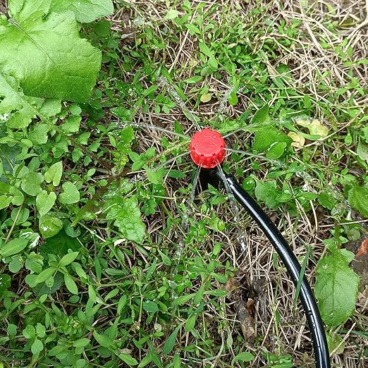 50pcs Drip Irrigation Emitters,Drip Irrigation Parts for 1/4" Drip Irrigation Tubing - Adjustable 360 Degree Water Flow Drippers, Garden Drip Irrigation Drippers for (4-7mm) Watering System