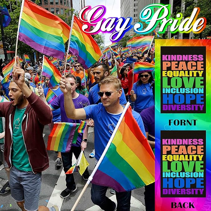 Pride Flag Kindness Peace Equality Love Inclusion Hope Diversity Garden Flag Vertical Double Sided 12.5"X18" Burlap Spring Summer Yard Sign Be Kind Flag Patio Outdoor Decoration