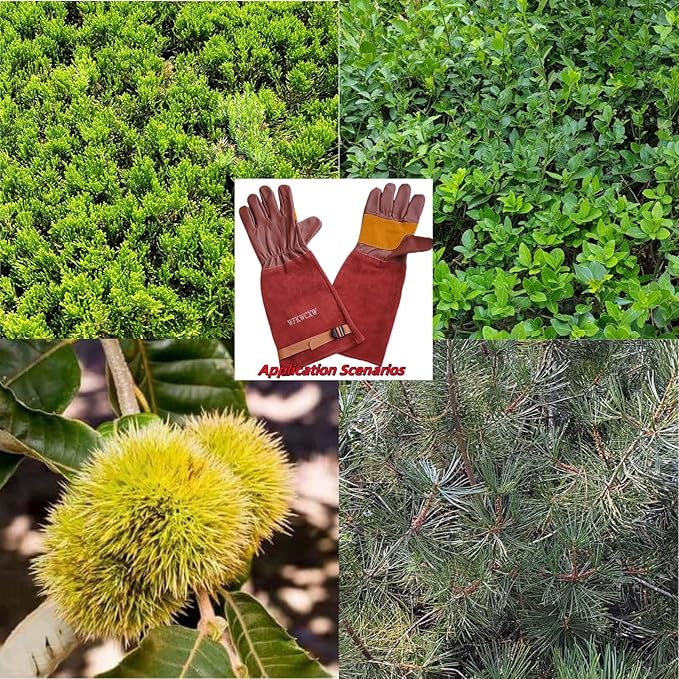 Gardening Gloves for Women/Men,Rose Pruning Long Leather Garden Gloves Thorn Proof