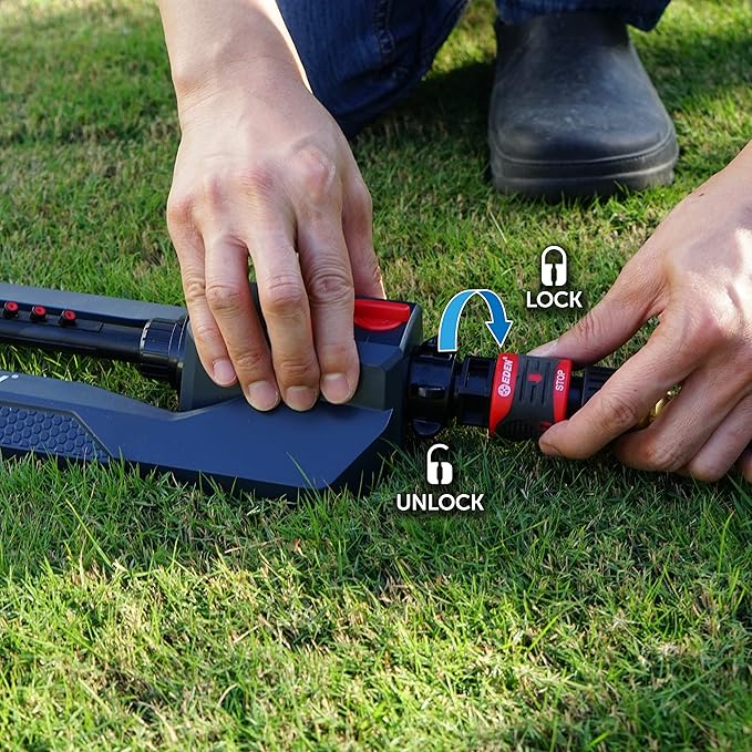 Eden 94105 Lawn & Garden Essential Oscillating Water Sprinkler for Yard with Width and Flow Control