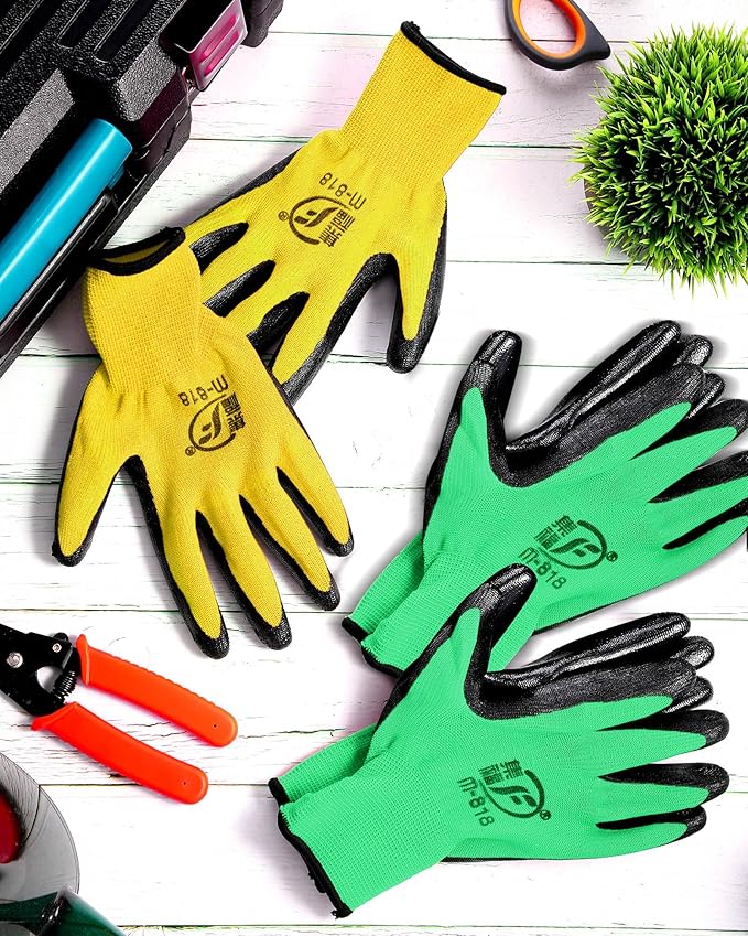 Honeydak 36 Pairs Gardening Gloves for Men Women Breathable Rubber Coated Garden Gloves