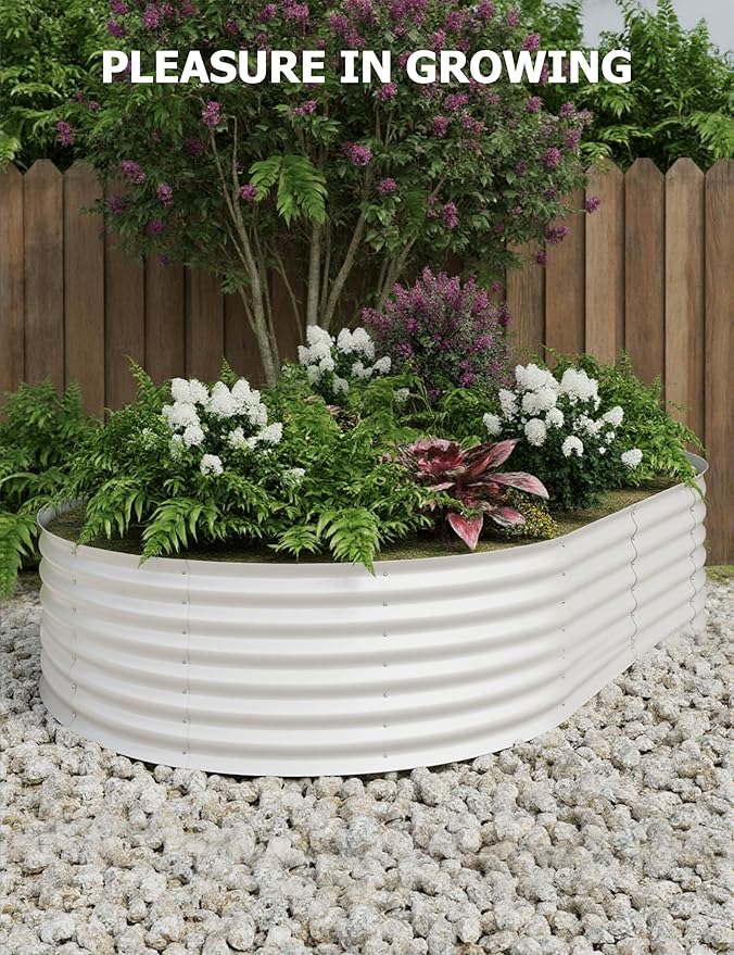 2 Pcs Raised Garden Beds Outdoor 10x4x1.5 ft - Galvanized Steel Planter Box for Vegetables, Flowers, Rust-Resistant Garden Box, Easy Assembly Raised Beds, Durable Planters for Outdoor Plants, Beige