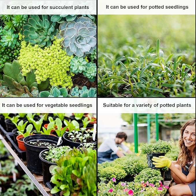 Augshy 50 Pcs 0.5 Gallon Black Plastic Plant Nursery Pots 6 Inches Seed Starting Pots Containers with 50 Labels