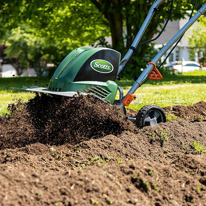 Scotts Outdoor Power Tools TC70135SS Garden Tiller, 16-Inch, 13.5-Amp, Green