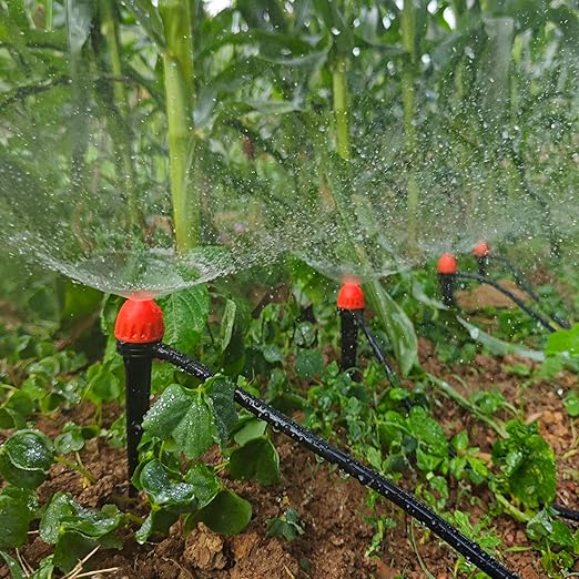 1/4" Drip Irrigation Emitters, Yulaiyoen 1/4-inch Spray Emitters 30 Pack, Automatic Drip Irrigation Parts Accessories, 360 Degree Drip Irrigation Sprinkler Heads Sprayer for Irrigation System