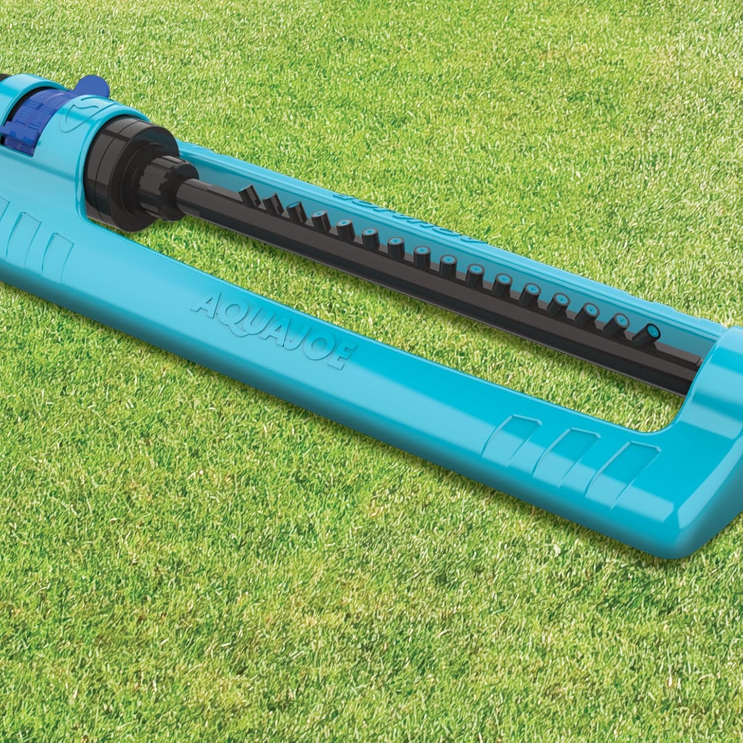 Aqua Joe SJI-OMS16 Indestructible Oscillating Sprinkler with Adjustable Spray and Metal Base, 3600 Sq. Ft. Coverage Max, 70-Foot Spray Distance Max, and 37.8-Foot Spray Width Max