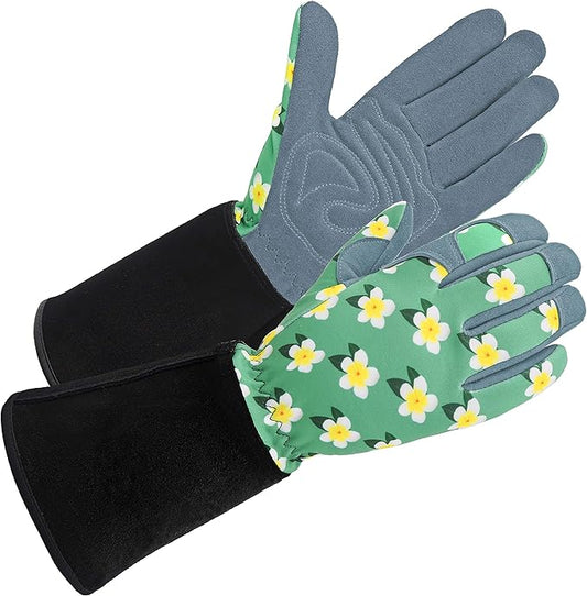 SKYDEER Premium Genuine Deerskin Suede Women's Gardening Gloves, Ultra-Soft Padded, Comfort Fit for Work (SD6611LL/M)