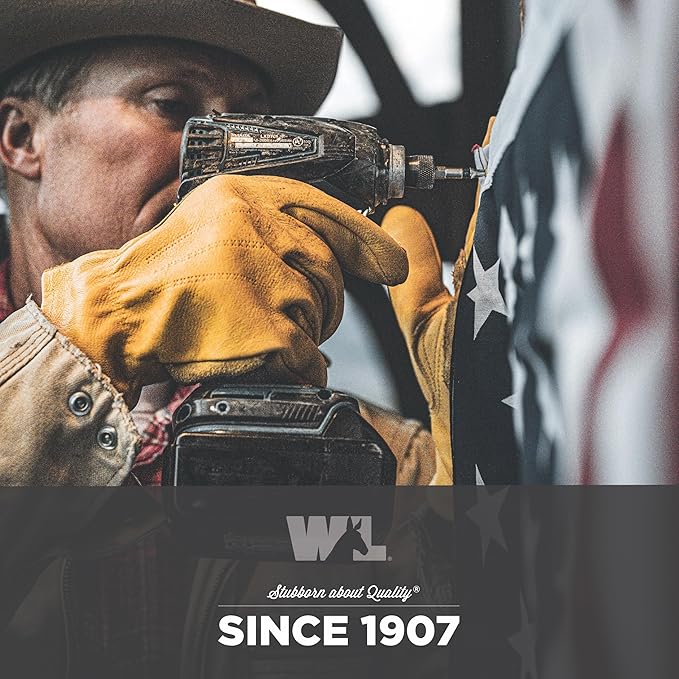 Wells Lamont Leather Work Gloves for Men – Grain Cowhide, Reinforced Palm – Ideal for Construction, Farming, Ranching – Ergonomic Fit, Keystone Thumb, Elasticized Wrist – Saddletan, XX-Large (1129XX)