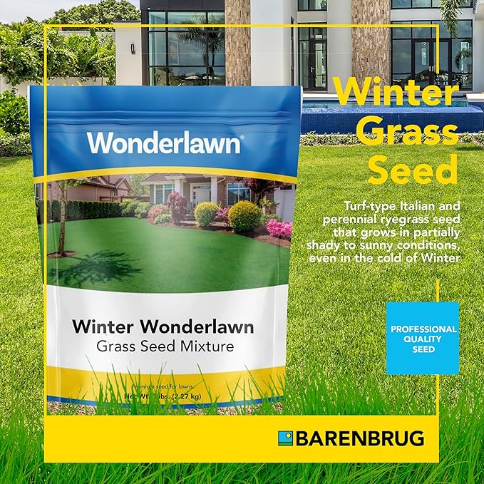 Barenbrug Wonderlawn Winter Grass Seed Mix for Lawn Care and Landscaping, 5 lbs. Bag