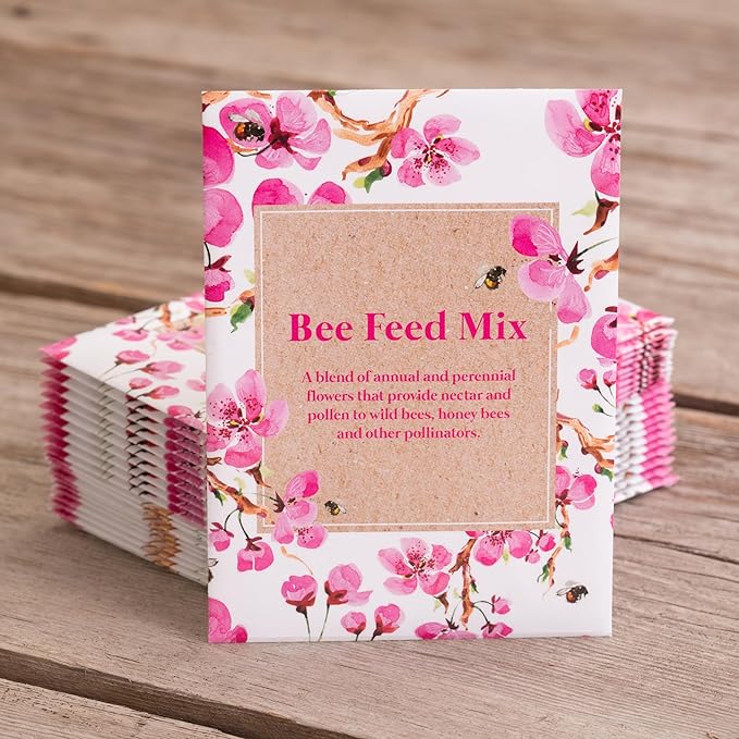 Bentley Seed Flower Mix - Pollinator Seed Mix with 5 Wildflower Seed Packets - Non-GMO Pollinator Seeds - Eco-Friendly Flower Seeds Packets for Party, Celebration, and Gifts - Pollinator Mix