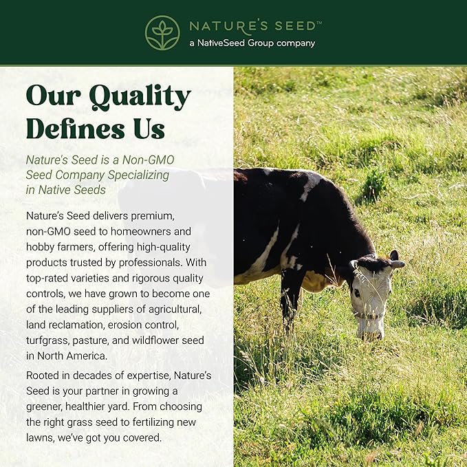 Nature’s Seed Orchardgrass, Pasture Grass Seed, Shade Tolerant, Cool-Season Perennial for Forage, Hay, Cattle, Grazing, 5 lbs