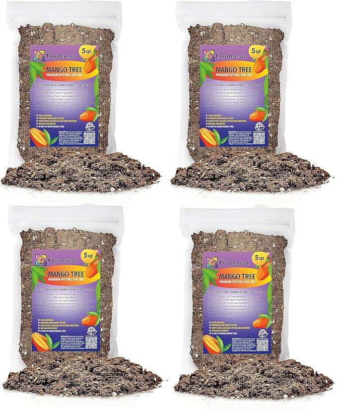 Gardenera Mango Tree Potting Mix - Unlock Robust Growth and Succulent Mangoes with Our High-Performance Formula - 20 Quart