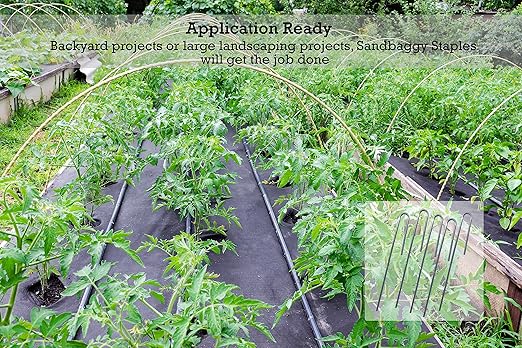 Sandbaggy DRIP TUBING Stakes Landscape Staples | 5 inch Length | Drip Anchors | Landscape Pins | Lawn Nails | Garden Stakes | Hold Drip Tubing Up to 1/4" Diameter | 14-Gauge Standard | Pack of 100