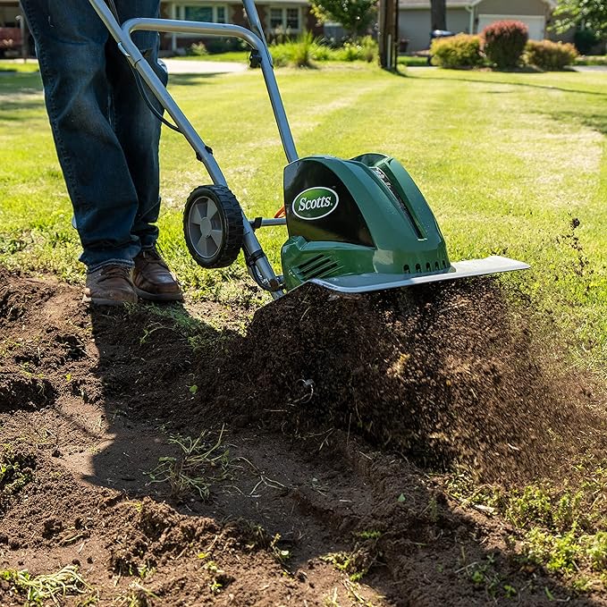 Scotts Outdoor Power Tools TC70135SS Garden Tiller, 16-Inch, 13.5-Amp, Green