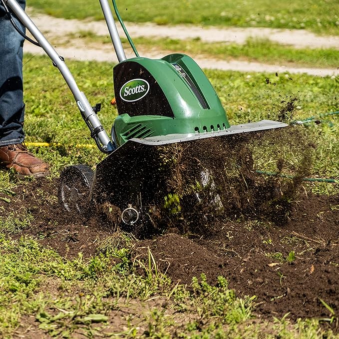 Scotts Outdoor Power Tools TC70135SS Garden Tiller, 16-Inch, 13.5-Amp, Green