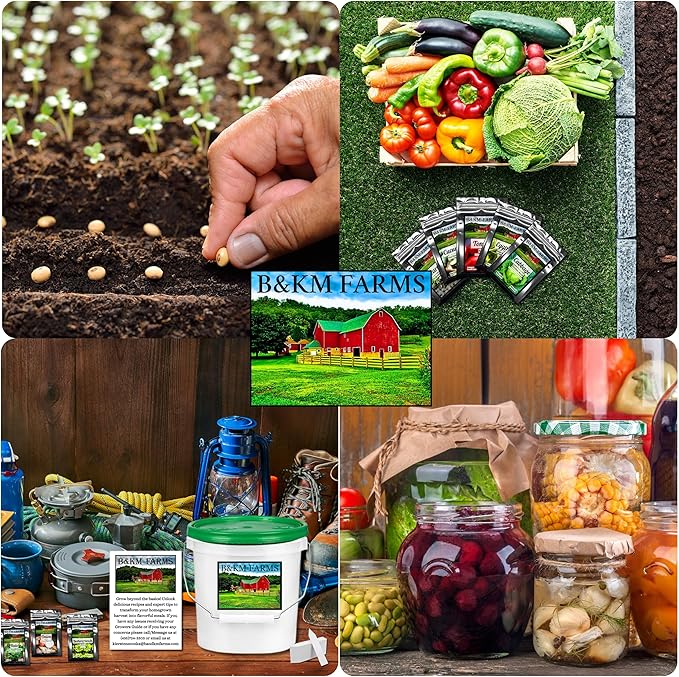 Personal Seed Vault - 38,000+ Survival Seeds, 36 Popular Varieties + Online Growing Guide by B&KM Farms