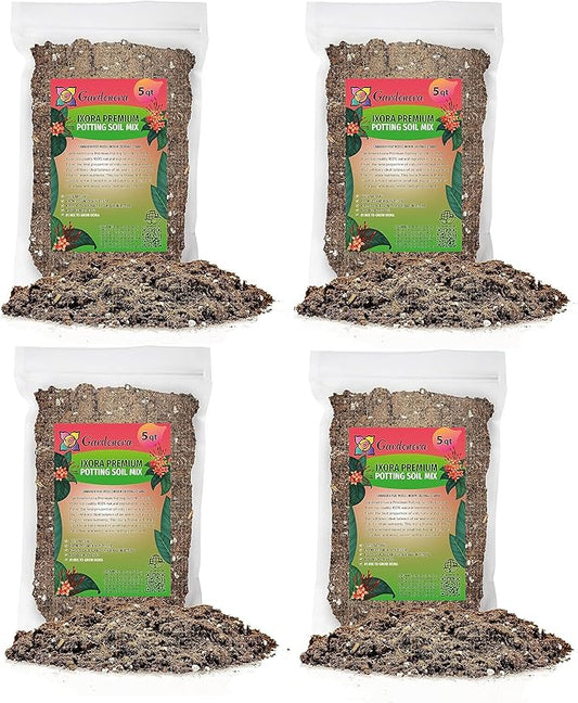 Gardenera Ixora Plant Potting Mix - Unlock Robust Growth and Stunning Flowers with Our High-Performance Formula - 20 Quart
