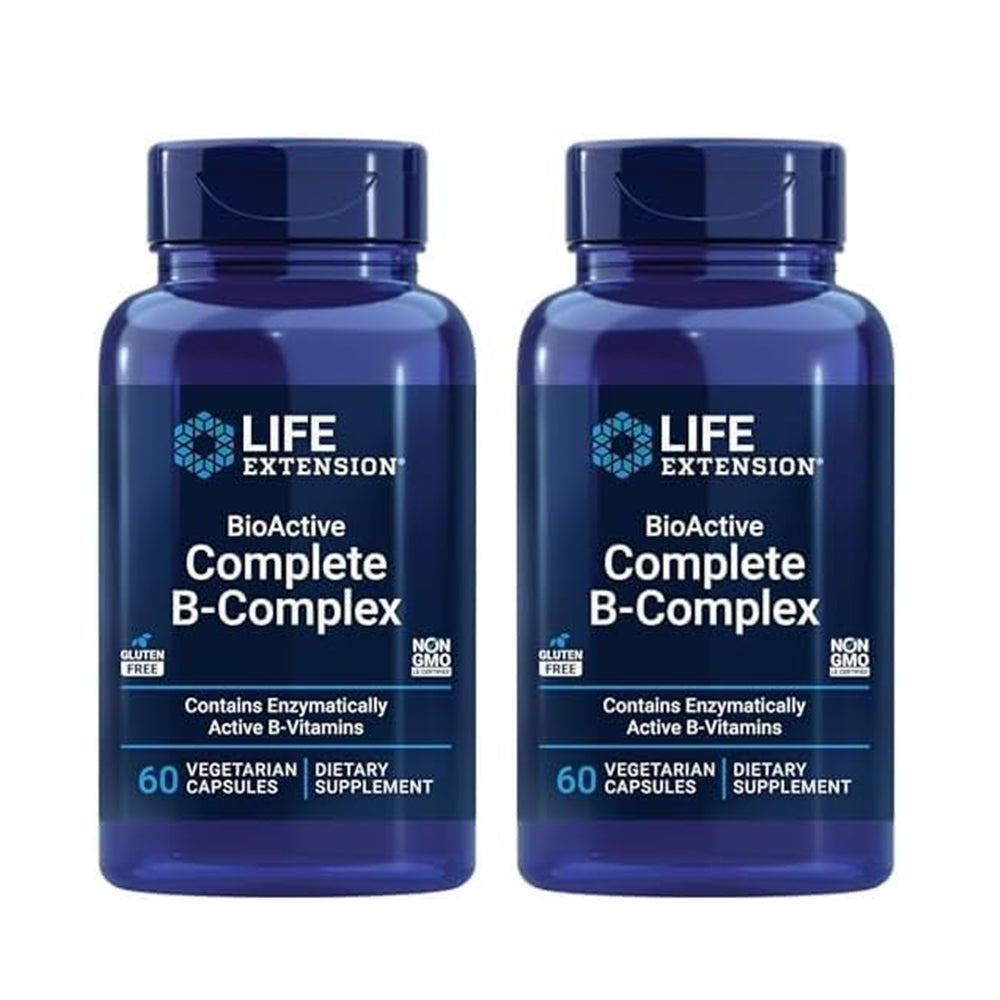 Life Extension Bioactive Complete B-Complex - 60 Vegetarian Capsules (Pack of 2)