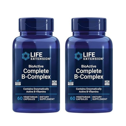Life Extension Bioactive Complete B-Complex - 60 Vegetarian Capsules (Pack of 2)