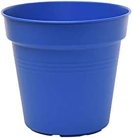 Mintra Home Garden Pots 4pk - Flowers, Herbs, Plants, Indoor, Outdoor, Colorful, Wholesale, Bulk (Blue, 15cm Diameter (5.9in))