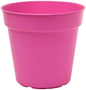 Mintra Home Garden Pots 4pk - Flowers, Herbs, Plants, Indoor, Outdoor, Colorful, Wholesale, Bulk (Fuchsia, 17cm Diameter (6.6in))