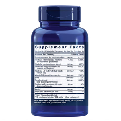 Life Extension Bioactive Complete B-Complex - 60 Vegetarian Capsules (Pack of 2)