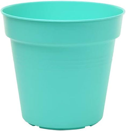 Mintra Home Garden Pots 4pk - Flowers, Herbs, Plants, Indoor, Outdoor, Colorful, Wholesale, Bulk (Teal, 13cm Diameter (5in))