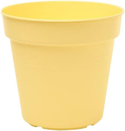 Mintra Home Garden Pots 4pk - Flowers, Herbs, Plants, Indoor, Outdoor, Colorful, Wholesale, Bulk (Yellow, 11cm Diameter (4.3in))