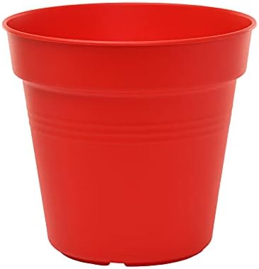 Mintra Home Garden Pots 4pk - Flowers, Herbs, Plants, Indoor, Outdoor, Colorful, Wholesale, Bulk (Red, 19cm Diameter (7.5in))